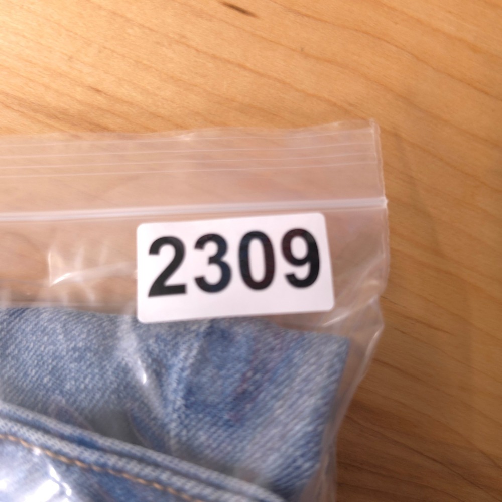 American Eagle Stovepipe Jeans High Rise Light Wash Blue 12 Raw Hem Strigid - Picture 11 of 11